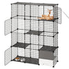 VEVOR Cat Cage 4-Tier 40.98"x13.98"x55" DIY Cat Playpen with Litter Box, Indoor Enclosure Detachable Metal Wire Kennel Crate, Large Exercise Place for 1-2 Cats, Kittens, Ferrets & Small Animals, Black