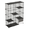 VEVOR Cat Cage 4-Tier 40.98"x13.98"x55" DIY Cat Playpen with Litter Box, Indoor Enclosure Detachable Metal Wire Kennel Crate, Large Exercise Place for 1-2 Cats, Kittens, Ferrets & Small Animals, Black