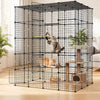 VEVOR Cat Cage 5-Tier 55"x40.98"x68.98" DIY Cat Playpen Indoor Enclosure, Detachable Metal Wire Kennel Crate with 5 Doors, Large Exercise Place Ideal for 2-3 Cats, Kittens and Small Animals, Black