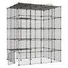 VEVOR Cat Cage 5-Tier 55"x40.98"x68.98" DIY Cat Playpen Indoor Enclosure, Detachable Metal Wire Kennel Crate with 5 Doors, Large Exercise Place Ideal for 2-3 Cats, Kittens and Small Animals, Black
