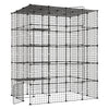 VEVOR Cat Cage 5-Tier 55"x40.98"x68.98" DIY Cat Playpen Indoor Enclosure, Detachable Metal Wire Kennel Crate with 5 Doors, Large Exercise Place Ideal for 2-3 Cats, Kittens and Small Animals, Black