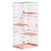 VEVOR Cat Cage 4-Tier 33.07"x23.82"x64.37" DIY Cat Playpen with Ladders, Indoor Enclosure Detachable Metal Wire Kennel Crate, Large Exercise Place for 1-2 Cats, Kittens, Ferrets & Small Animals, Pink