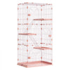 VEVOR Cat Cage 4-Tier 33.07"x23.82"x64.37" DIY Cat Playpen with Ladders, Indoor Enclosure Detachable Metal Wire Kennel Crate, Large Exercise Place for 1-2 Cats, Kittens, Ferrets & Small Animals, Pink