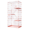 VEVOR Cat Cage 4-Tier 33.07"x23.82"x64.37" DIY Cat Playpen with Ladders, Indoor Enclosure Detachable Metal Wire Kennel Crate, Large Exercise Place for 1-2 Cats, Kittens, Ferrets & Small Animals, Pink