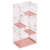 VEVOR Cat Cage 4-Tier 33.07"x23.82"x64.37" DIY Cat Playpen with Ladders, Indoor Enclosure Detachable Metal Wire Kennel Crate, Large Exercise Place for 1-2 Cats, Kittens, Ferrets & Small Animals, Pink