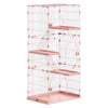 VEVOR Cat Cage 4-Tier 33.07"x23.82"x64.37" DIY Cat Playpen with Ladders, Indoor Enclosure Detachable Metal Wire Kennel Crate, Large Exercise Place for 1-2 Cats, Kittens, Ferrets & Small Animals, Pink