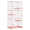 VEVOR Cat Cage 4-Tier 33.07"x23.82"x64.37" DIY Cat Playpen with Ladders, Indoor Enclosure Detachable Metal Wire Kennel Crate, Large Exercise Place for 1-2 Cats, Kittens, Ferrets & Small Animals, Pink