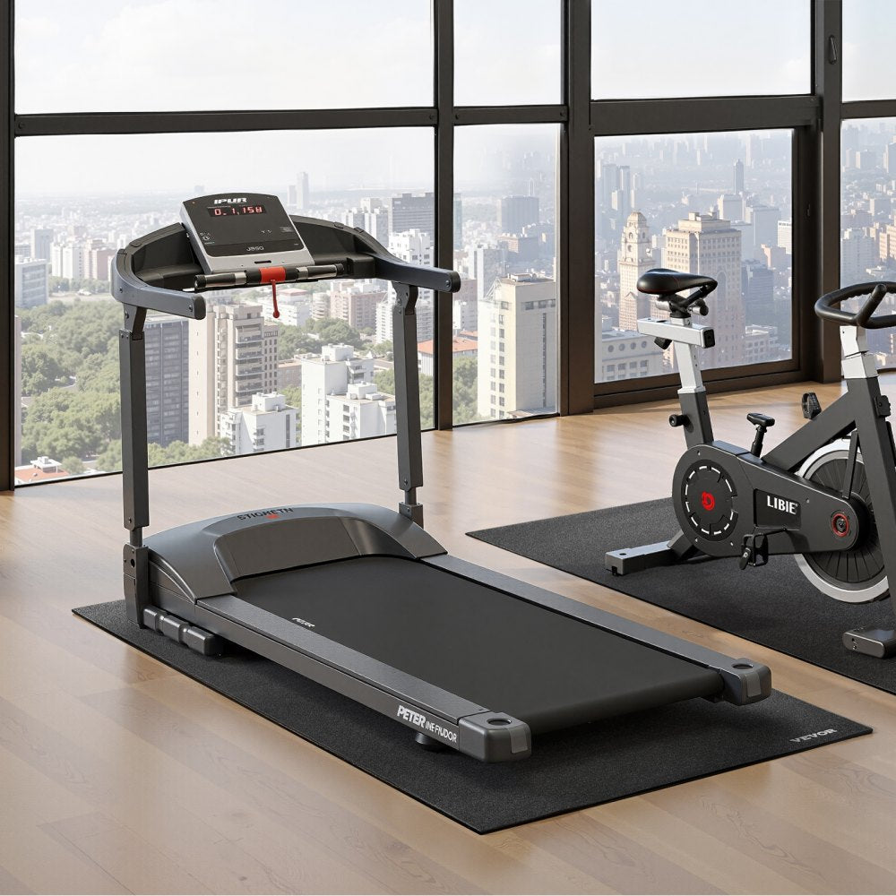 VEVOR Treadmill Mat for Carpet Floor, 1/4" Thick, 30" x 72" Exercise Equipment Mat for Treadmills, Stationary & Recumbent Bikes, High Density PVC Floor Protector, Waterproof and Non-slip for Home Gym
