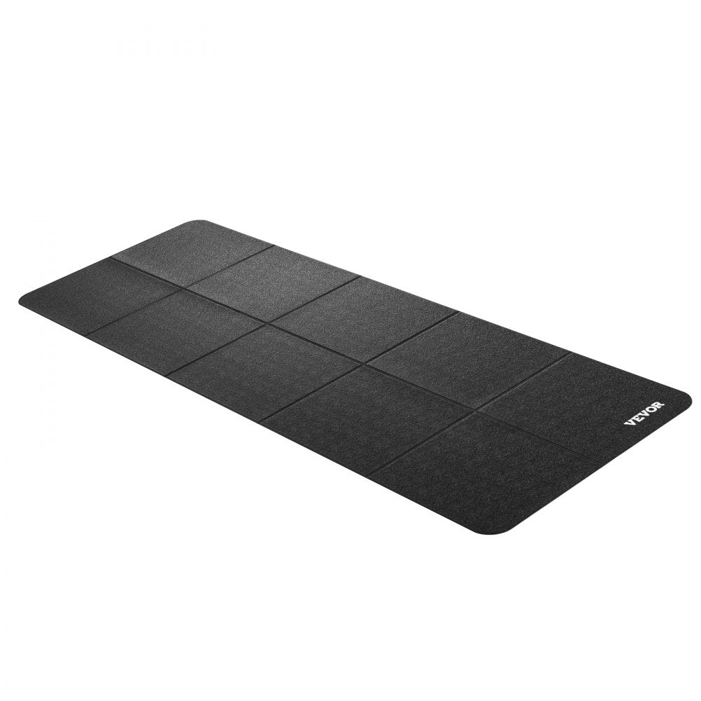 VEVOR Foldable Walking Pad Treadmill Mat, 1/4" Thick, 24" x 68" Exercise Equipment Mat for Elliptical on Carpet Hardwood Floor, High Density PVC Floor Protector, Waterproof and Non-slip for Home Gym