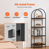 VEVOR Metal Bookshelf, 4-Tier Arched Industrial Bookshelf, Small Rustic Vintage Storage Bookcase with Open Shelves, Freestanding Display Shelving Unit Storage Rack, for Living room, Bedroom & Office