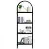 VEVOR Metal Bookshelf, 4-Tier Arched Industrial Bookshelf, Small Rustic Vintage Storage Bookcase with Open Shelves, Freestanding Display Shelving Unit Storage Rack, for Living room, Bedroom & Office