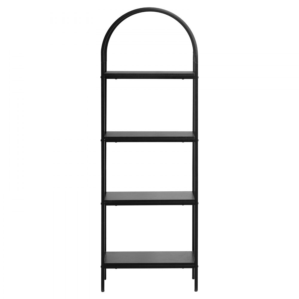 VEVOR Metal Bookshelf, 4-Tier Arched Industrial Bookshelf, Small Rustic Vintage Storage Bookcase with Open Shelves, Freestanding Display Shelving Unit Storage Rack, for Living room, Bedroom & Office