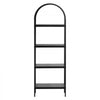 VEVOR Open Bookshelf, 4-Tier, Arched Bookcase Storage Shelves with Metal Frame, Industrial Metal Book Organizer, Freestanding Display Rack Tall Shelving Unit, for Office, Bedroom, Living Room, Black