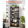 VEVOR Industrial Bookshelf, 6-Tier, Vintage Ladder Shelf Bookshelves and Bookcases, with Metal Frame, Book Organizer with Open Shelves, for Living Room, Bedroom, Kitchen, Home Office, Rustics Brown