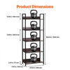 VEVOR Metal Bookshelf, 5-Tier Tall Industrial Bookshelf, Rustic Display Vintage Storage Bookcase with Open Shelves, Freestanding Display Shelving Unit Storage Rack, for Living room, Bedroom & Office
