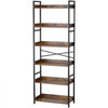 VEVOR Metal Bookshelf, 6-Tier Industrial Bookshelf, Tall Wide Rustic Vintage Storage Bookcase with Open Shelves, Freestanding Display Shelving Unit Storage Rack, for Living room, Bedroom & Office