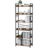 VEVOR Metal Bookshelf, 6-Tier Industrial Bookshelf, Tall Wide Rustic Vintage Storage Bookcase with Open Shelves, Freestanding Display Shelving Unit Storage Rack, for Living room, Bedroom & Office