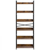 VEVOR Metal Bookshelf, 6-Tier Industrial Bookshelf, Tall Wide Rustic Vintage Storage Bookcase with Open Shelves, Freestanding Display Shelving Unit Storage Rack, for Living room, Bedroom & Office