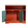 VEVOR Cat Litter Box Enclosure, 31 in Hidden Litter Box Cabinet with Shelf & Storage, Modern Style Indoor Cat Washroom, Wooden Kitty House Furniture End Table, Fit Most Litterboxes, Red & Green