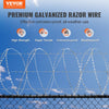 VEVOR Razor Wires, 98 ft Razor Barbed Wire, 2 Rolls Razor Wire Fencing Razor Fence, Double Spiral Razor Ribbon Barbed Wire Galvanized Razor Wire Fence, Rolls Razor for Garden