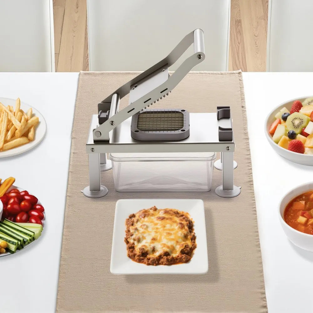 VEVOR Vegetable Chopper Mandoline Slicer, All-in-1 Food Veggie Cutter with 9 Stainless Steel Blades, Cheese Grater Onion Potato Dicer with Container,Salad Spiralizer Kitchen Gadgets&Essentials