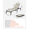 VEVOR Outdoor Chaise Lounge Chair, 400 lbs Weight Capacity, Foldable Sun Tanning Chair, 5 Adjustable Positions, Easy Assembly, Heavy Duty Aluminum Pool Recliner Lounge Chairs, for Beach Yard Patio