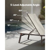 VEVOR Outdoor Chaise Lounge Chair Set of 2, 400 lbs Weight Capacity, Foldable Sun Tanning Chair, 5 Adjustable Positions, Easy Assembly, Aluminum Pool Recliner Lounge Chairs, for Beach Yard Patio