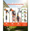 VEVOR Metal Garden Hose 100 ft, Rust Proof Stainless Steel Water Hose, Heavy Duty Backyard Hose with 10 Function Nozzle, No-Kink & Flexible Water Pipe, Lightweight Metal Hose for Yard, Outdoor