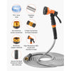 VEVOR Metal Garden Hose 50 ft, Rust Proof Stainless Steel Water Hose, Heavy Duty Backyard Hose with 10 Function Nozzle, No-Kink & Flexible Water Pipe, Lightweight Metal Hose for Yard, Outdoor