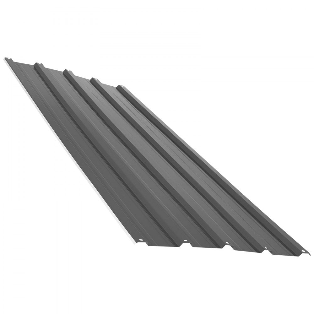 VEVOR Metal Roof Panels, 20Pcs 99 sq.ft. Galvanized Steel Roofing Panels, High Impact Corrugated Tin Gazebo Top with Screws, Gloves, Heavy Duty for Gazebos, Chicken Coop Sheds Stables Patio, Gray