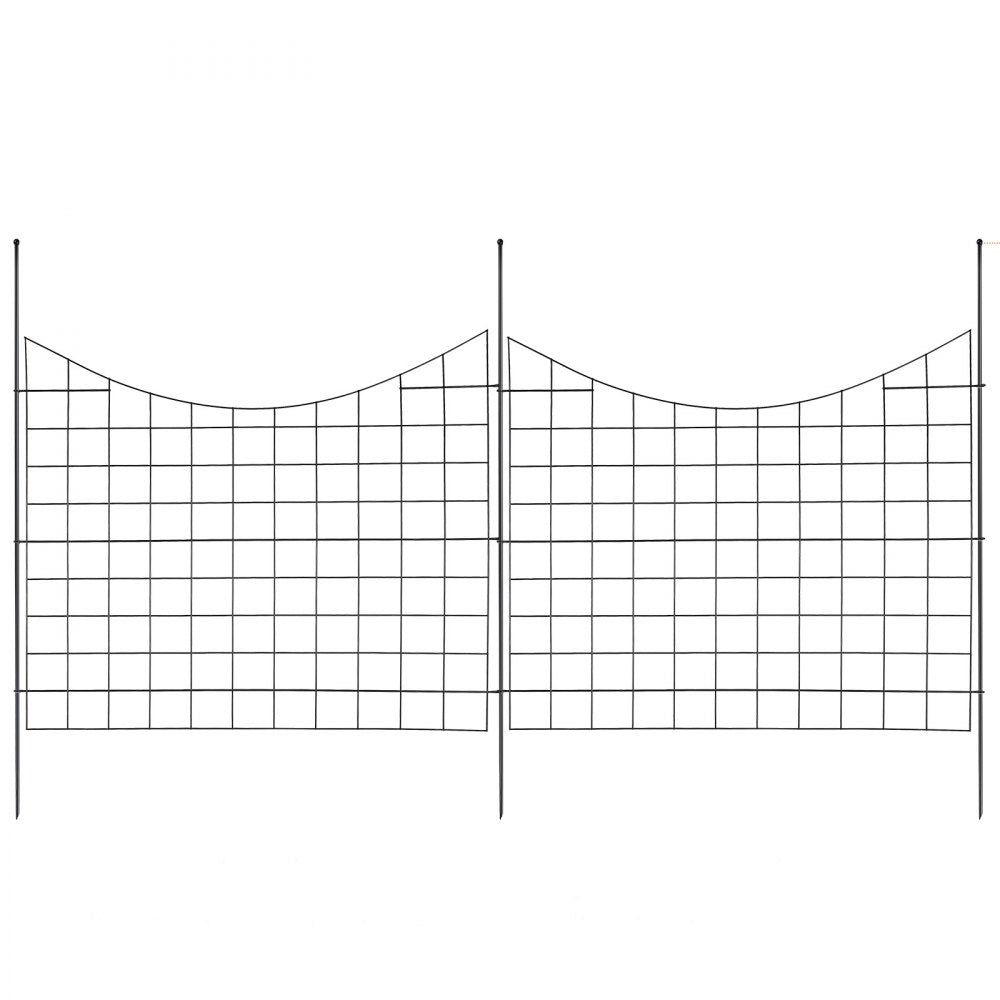 VEVOR Garden Fence, 36.6in(H) x29.5in(L) Animal Barrier Fence, Underground Decorative Garden Fencing with 2.5 Inch Spike Spacing, Metal Dog Fence for the Yard and Outdoor Patio, 5 Pack