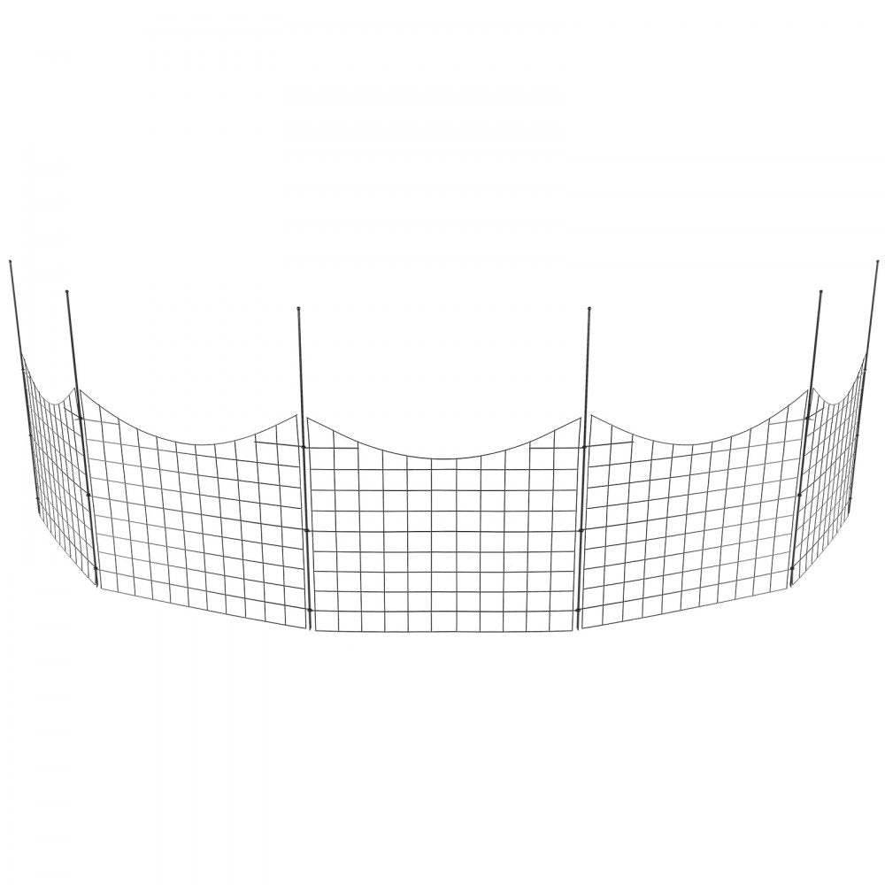 VEVOR Garden Fence, 36.6in(H) x29.5in(L) Animal Barrier Fence, Underground Decorative Garden Fencing with 2.5 Inch Spike Spacing, Metal Dog Fence for the Yard and Outdoor Patio, 5 Pack