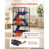 VEVOR Metal Small Animal Cage 44.5"H 4-Tier Rolling Ferret Cage On Wheels, 0.55" Wire Spacing Large Cages with Hammock, Ramps, Tray & Doors for Ferret, Chinchilla, Sugar Glider, Guinea Pig & Rabbit
