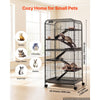 VEVOR Metal Small Animal Cage 52.4"H 6-Tier Rolling Ferret Cage On Wheels, 1" Wire Spacing Large Cages with Ramps, Platform, Tray & Doors for Ferrets, Chinchillas, Sugar Gliders, Small Cats & Rabbits