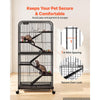 VEVOR Metal Small Animal Cage 52.4"H 6-Tier Rolling Ferret Cage On Wheels, 1" Wire Spacing Large Cages with Ramps, Platform, Tray & Doors for Ferrets, Chinchillas, Sugar Gliders, Small Cats & Rabbits
