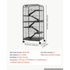 VEVOR Metal Small Animal Cage 52.4"H 6-Tier Rolling Ferret Cage On Wheels, 1" Wire Spacing Large Cages with Ramps, Platform, Tray & Doors for Ferrets, Chinchillas, Sugar Gliders, Small Cats & Rabbits