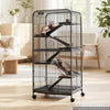 VEVOR Metal Small Animal Cage 52.4"H 6-Tier Rolling Ferret Cage On Wheels, 1" Wire Spacing Large Cages with Ramps, Platform, Tray & Doors for Ferrets, Chinchillas, Sugar Gliders, Small Cats & Rabbits