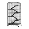 VEVOR Metal Small Animal Cage 52.4"H 6-Tier Rolling Ferret Cage On Wheels, 1" Wire Spacing Large Cages with Ramps, Platform, Tray & Doors for Ferrets, Chinchillas, Sugar Gliders, Small Cats & Rabbits