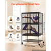 VEVOR Metal Small Animal Cage 51.2"H 4-Tier Rolling Ferret Cage On Wheels, 0.55" Wire Spacing Large Cages with Hammock, Ramps, Tray & Doors for Ferret, Chinchilla, Sugar Glider, Guinea Pig & Rabbit