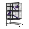 VEVOR Metal Small Animal Cage 51.2"H 4-Tier Rolling Ferret Cage On Wheels, 0.55" Wire Spacing Large Cages with Hammock, Ramps, Tray & Doors for Ferret, Chinchilla, Sugar Glider, Guinea Pig & Rabbit