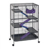 VEVOR Metal Small Animal Cage 50"H 5-Tier Rolling Ferret Cage On Wheels, 0.55" Wire Spacing Large Cages with Hammock, Ramps, Tray & Doors for Ferret, Chinchilla, Sugar Glider, Guinea Pig & Rabbit