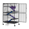 VEVOR Metal Small Animal Cage 50"H 5-Tier Rolling Ferret Cage On Wheels, 0.55" Wire Spacing Large Cages with Hammock, Ramps, Tray & Doors for Ferret, Chinchilla, Sugar Glider, Guinea Pig & Rabbit