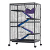 VEVOR Metal Small Animal Cage 50"H 5-Tier Rolling Ferret Cage On Wheels, 0.55" Wire Spacing Large Cages with Hammock, Ramps, Tray & Doors for Ferret, Chinchilla, Sugar Glider, Guinea Pig & Rabbit