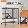 VEVOR 39" Rolling Metal Ferret Cage, Large 2-Tier Cage, Small Animal Cage with Ramps & Tray, Easy to Set up for Pet Rats, Hamster, Guinea Pig, Chinchilla, Squirrel, Hedgehogs, Bunny