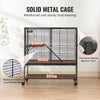 VEVOR 39" Rolling Metal Ferret Cage, Large 2-Tier Cage, Small Animal Cage with Ramps & Tray, Easy to Set up for Pet Rats, Hamster, Guinea Pig, Chinchilla, Squirrel, Hedgehogs, Bunny