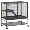 VEVOR 39" Rolling Metal Ferret Cage, Large 2-Tier Cage, Small Animal Cage with Ramps & Tray, Easy to Set up for Pet Rats, Hamster, Guinea Pig, Chinchilla, Squirrel, Hedgehogs, Bunny