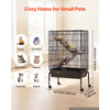 VEVOR Metal Small Animal Cage 39.8"H 3-Tier Rolling Ferret Cage On Wheels, 0.55" Wire Spacing Large Cages with Hammock, Ramps, Tray & Doors for Ferret, Chinchilla, Sugar Glider, Guinea Pig & Rabbit