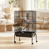 VEVOR Metal Small Animal Cage 39.8"H 3-Tier Rolling Ferret Cage On Wheels, 0.55" Wire Spacing Large Cages with Hammock, Ramps, Tray & Doors for Ferret, Chinchilla, Sugar Glider, Guinea Pig & Rabbit