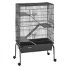 VEVOR Metal Small Animal Cage 39.8"H 3-Tier Rolling Ferret Cage On Wheels, 0.55" Wire Spacing Large Cages with Hammock, Ramps, Tray & Doors for Ferret, Chinchilla, Sugar Glider, Guinea Pig & Rabbit