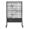VEVOR Metal Small Animal Cage 39.8"H 3-Tier Rolling Ferret Cage On Wheels, 0.55" Wire Spacing Large Cages with Hammock, Ramps, Tray & Doors for Ferret, Chinchilla, Sugar Glider, Guinea Pig & Rabbit